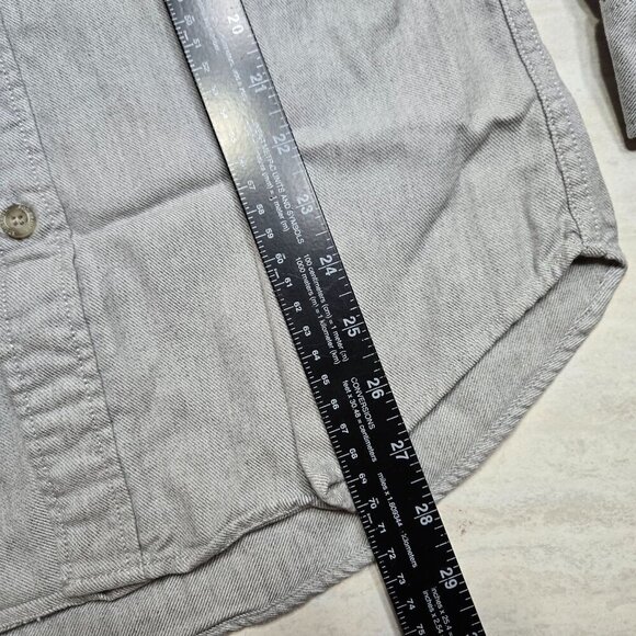 Eddie Bauer‎ Flannel Button Up Shirt Mens Medium Classic Fit Gray Long Sleeve - Picture 5 of 9